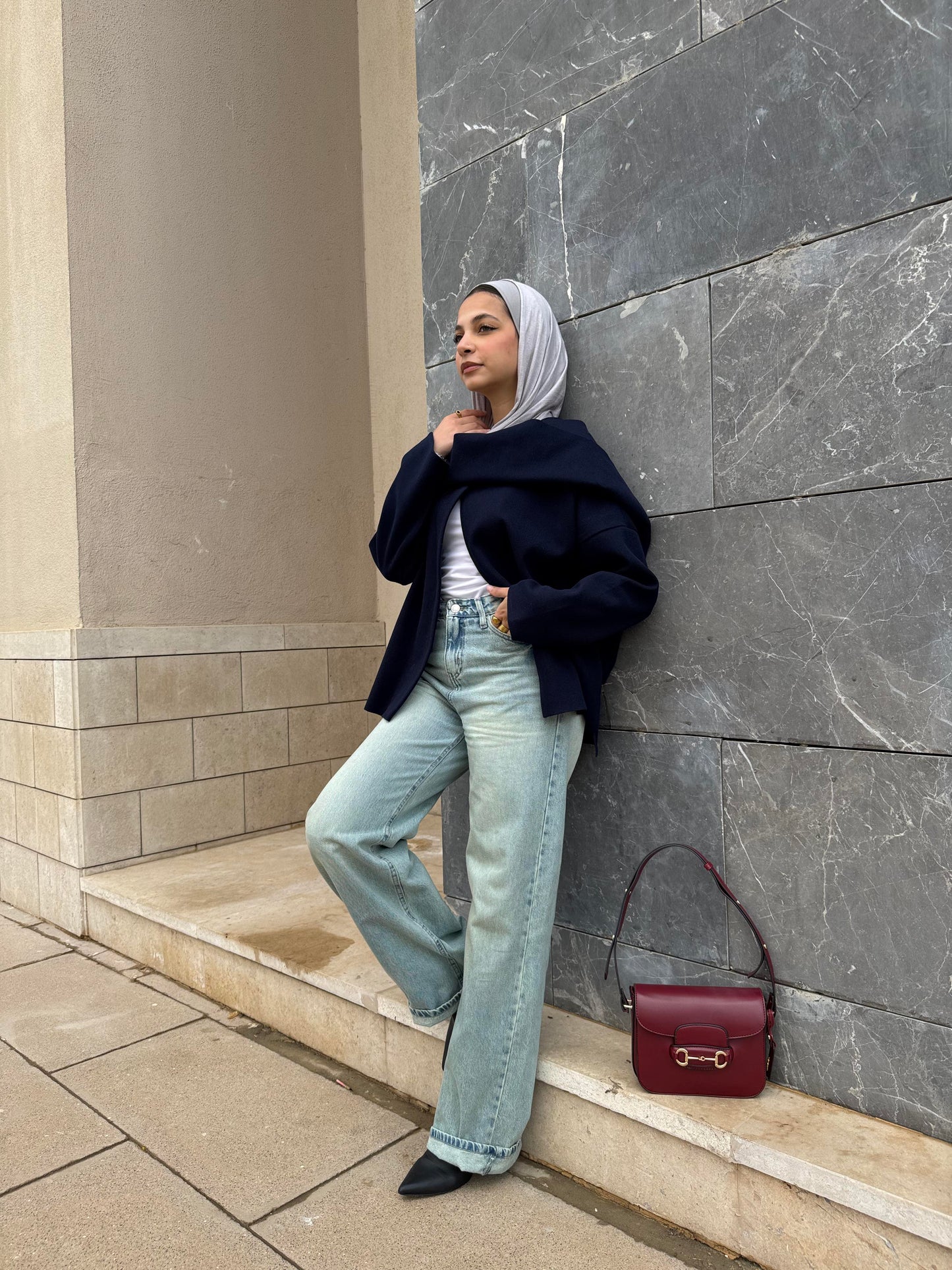 Celine Scarf Jacket In Navy
