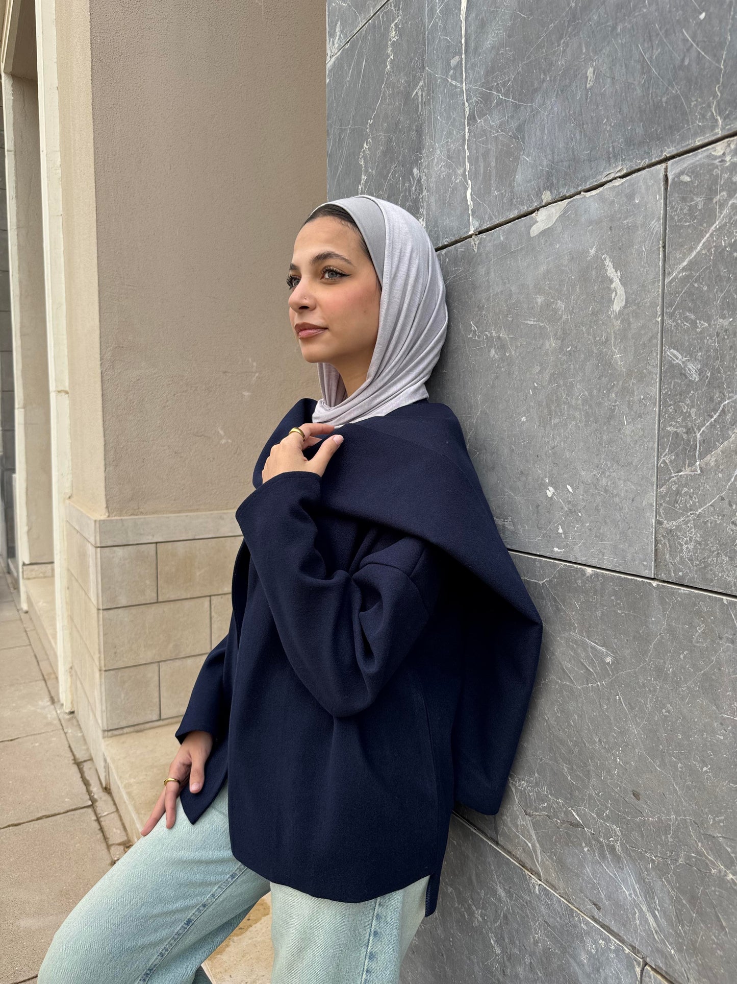 Celine Scarf Jacket In Navy