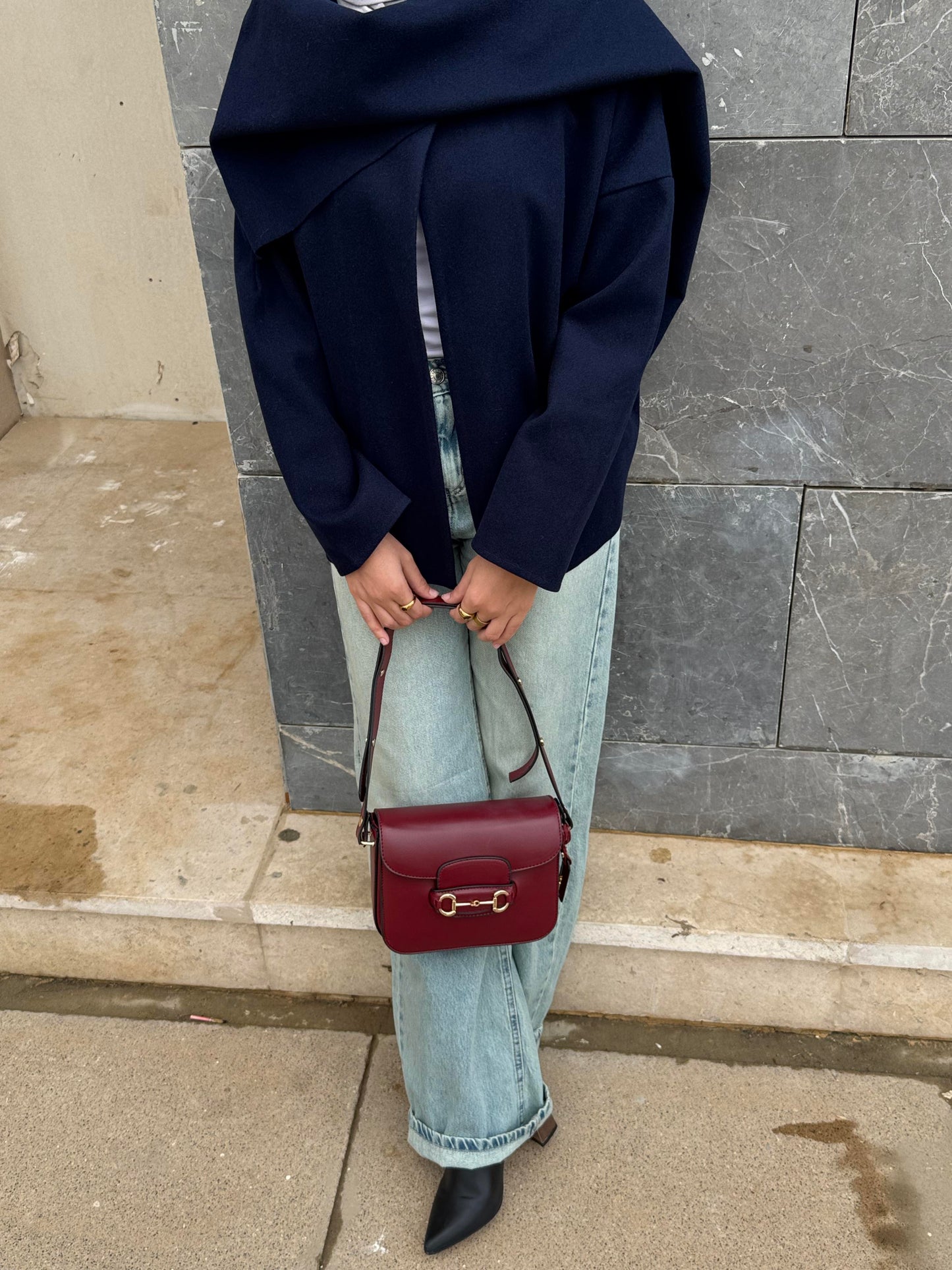 Celine Scarf Jacket In Navy