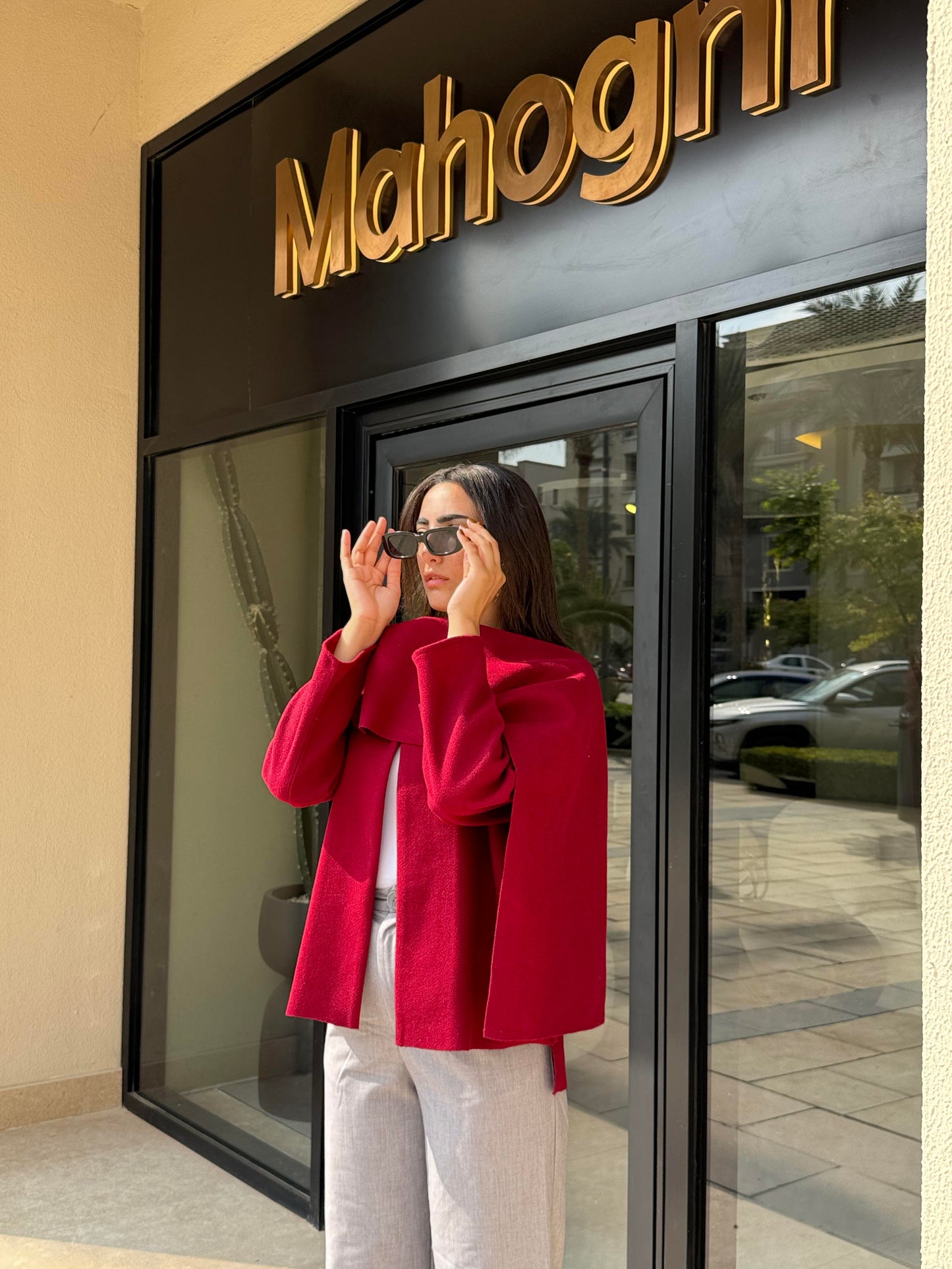 Celine Scarf Jacket In Burgundy