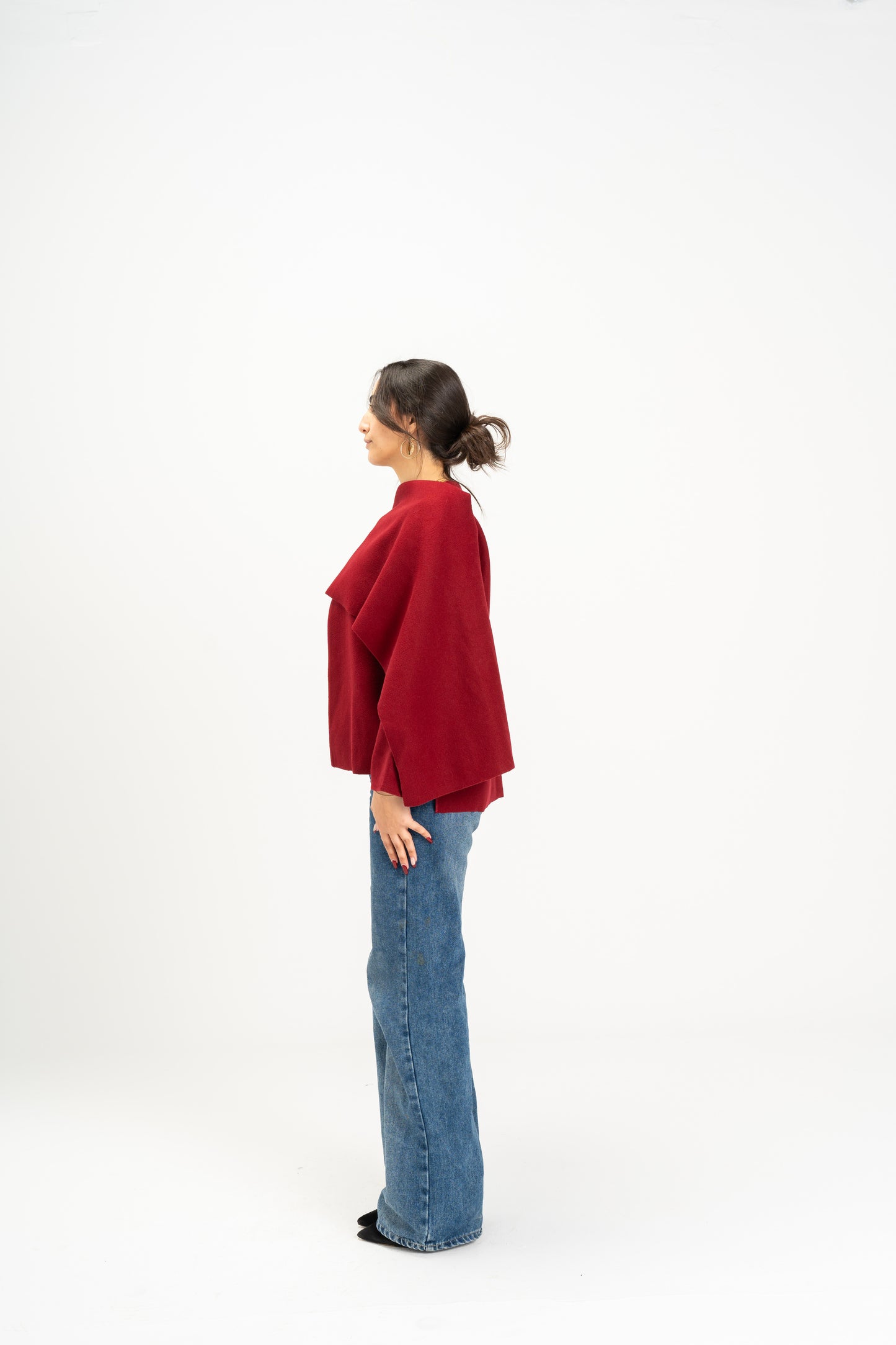 Celine Scarf Jacket In Burgundy