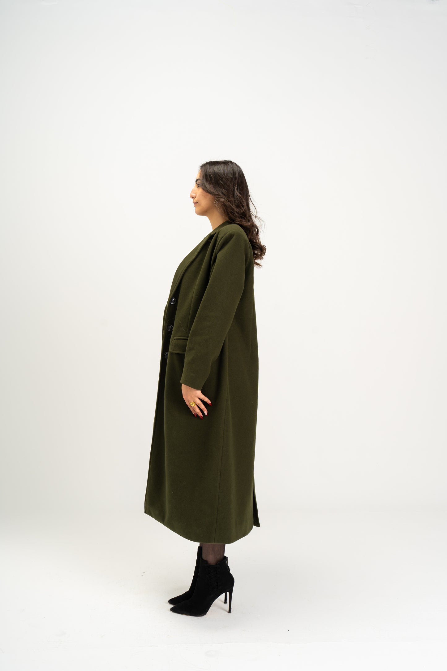 Amelie Coat in Olive Green