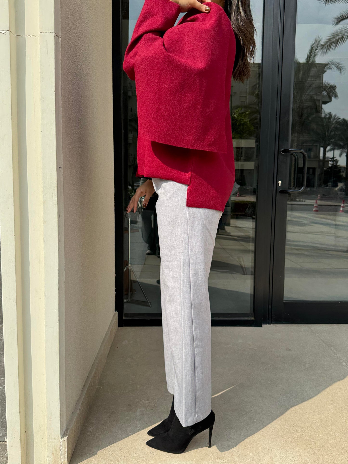 Celine Scarf Jacket In Burgundy