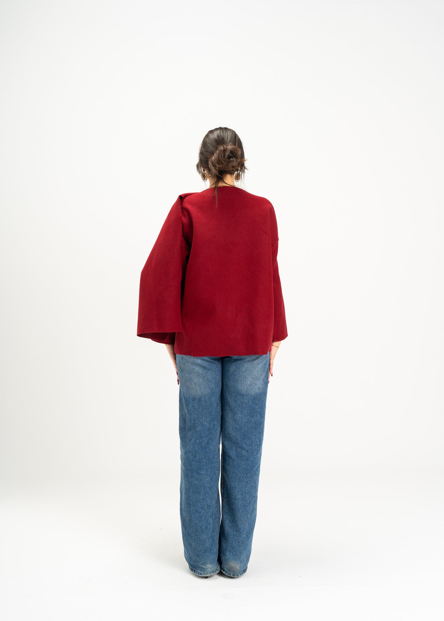 Celine Scarf Jacket In Burgundy