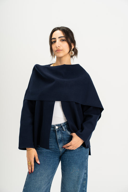 Celine Scarf Jacket In Navy